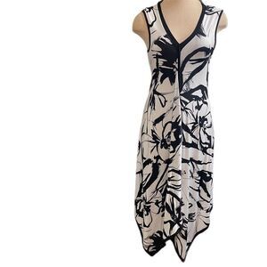 Baroque Boutique Boho Chic Black White Lagenlook Dress Size Large